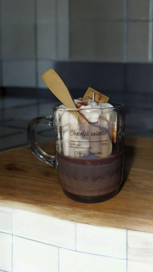 Bougie tasse au chocolat noisette